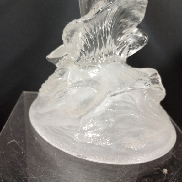 Vintage Cristal d'Arques Clear Glass Dolphin Figurine Paperweight Coastal Beachy - Picture 5 of 10